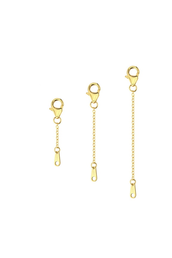 14K Gold Plated Chain Extender Necklace Extension for Jewelry Making, 1-3 in
