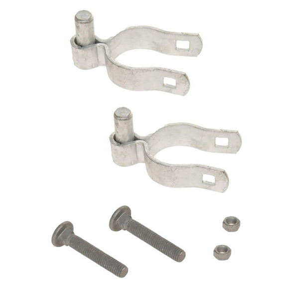 Chain Fence Gate Hinges 2PC - 1-5/8 Inch Post Compatible - Heavy Duty Steel Gate Hardware - Yard, Farm, Industrial Gate Accessories