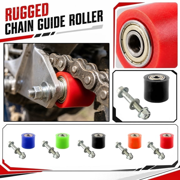 Chain Guide Roller Tensioner Wheel for Off-Road Motorcycle,Sealed Bearing Replacement Part,Anti-Slip Durable Sprocket with Bolt Spacer for Dirt Bike Off-Road Racing Use Red