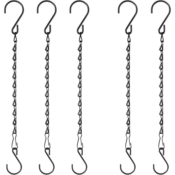 Chain for Hanging Plants, 10 Inch Black Plant Chains for Hanging Planter Baskets Kits with Hooks for Bird Feeder Wind Chime, Small Chains Perfect for Indoor Outdoor Decor.