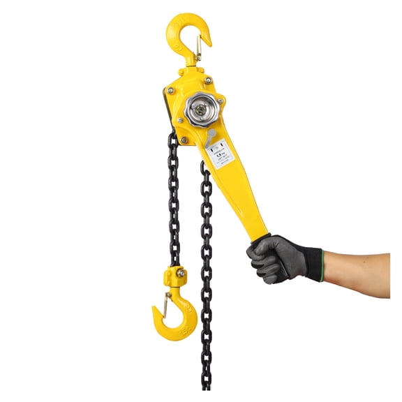 Chain Hoist 3 Ton - 6600LBS Come Along, 10 FT Lever Block - Industrial Lifting Pulley for Workshop, Garage, Construction
