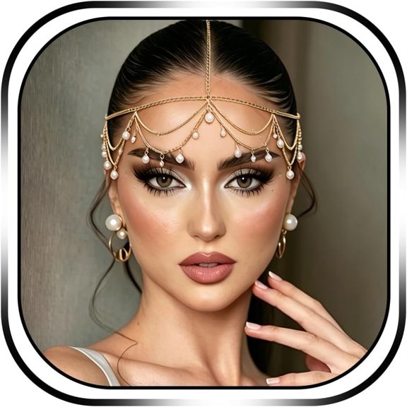 Chain Layered Rhinestone Headpiece Tassel Forehead Chain Boho Wedding Prom Hair Accessories Women's Fashion Headbands for Brides Women