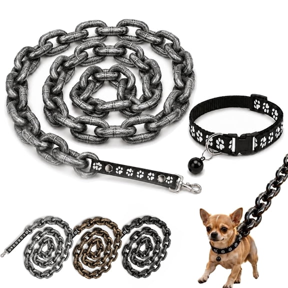 Chain Leash, Lightweight Giant Iron Paw Dog Chain for Small Dog, Funny Fake Chains Dog Leash, Plastic Imitating Irons Chains Looks Strong and Heavy for Photo Props
