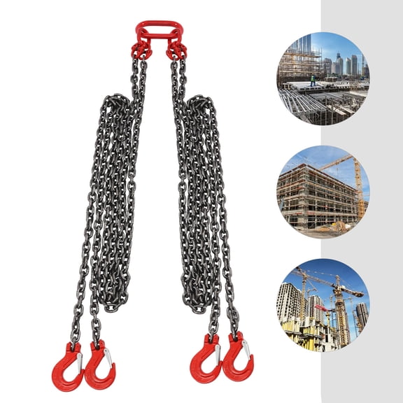 Chain Lifting Sling 5/16"x13FT 4 Legs 20T/44092lbs Capacity with Grab Hooks
