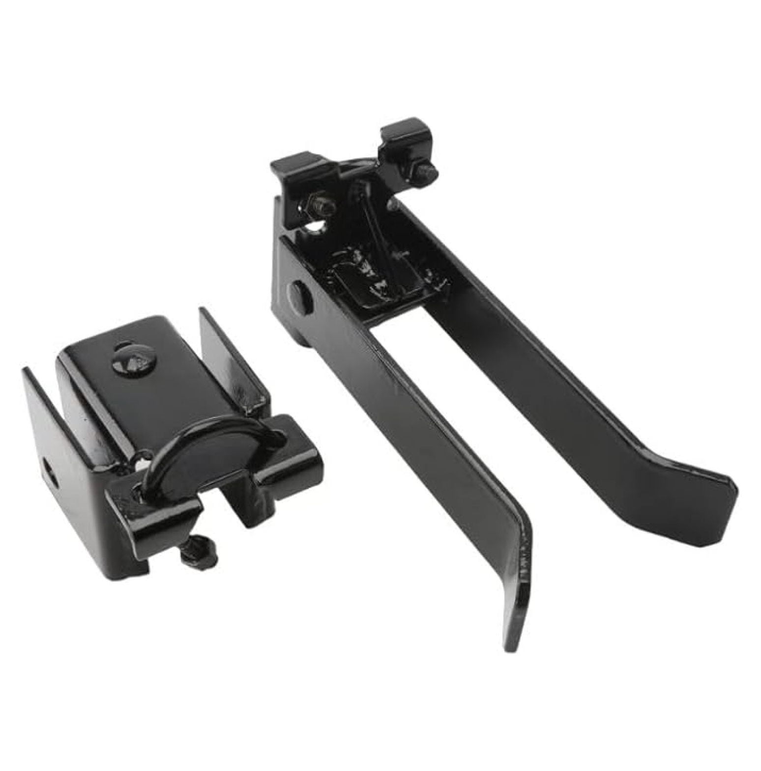 Chain Link Double Gate Latch - 1-5/8" & 2" Frames, Powder Coated Black Steel - Ranch, Farm, Industrial Security Gate Hardware