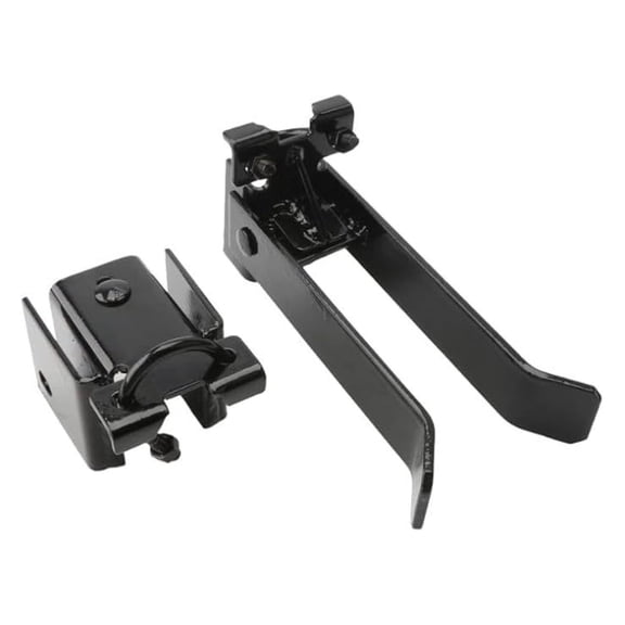 Chain Link Double Gate Latch - 1-5/8" & 2" Frames, Powder Coated Black Steel - Ranch, Farm, Industrial Security Gate Hardware