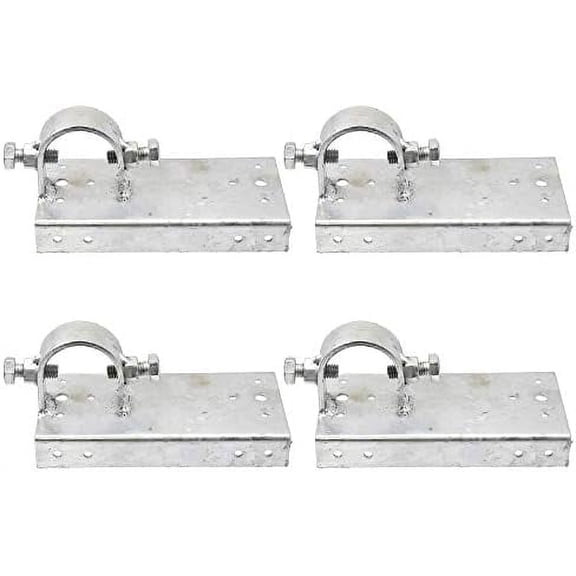 Chain Link Fence 1 5/8" x 6" Wood to Steel Frame End Post Adapter | Adapter Brackets | Wood Fence Steel Post Bracket (Pack of 4)$$Garden &