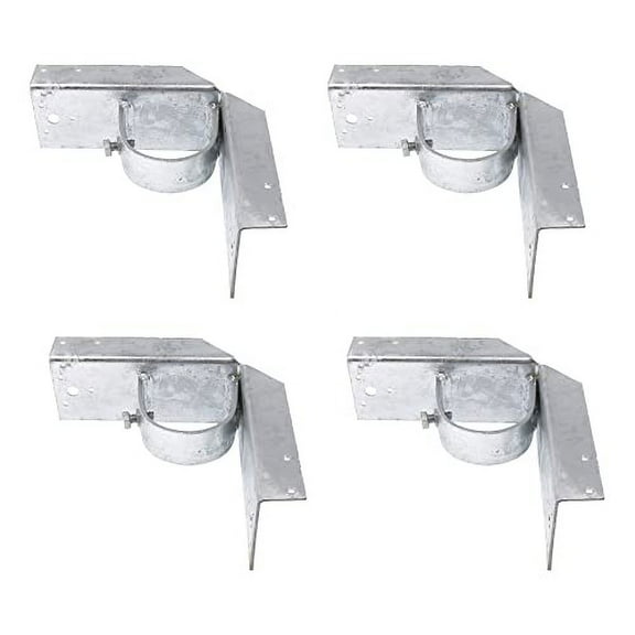 Chain Link Fence 2 1/2" (2 3/8" OD) x 6" Wood to Steel Post Corner Adapter | Adapter Brackets | Wood Fence Steel Post Bracket (Pack of 4)