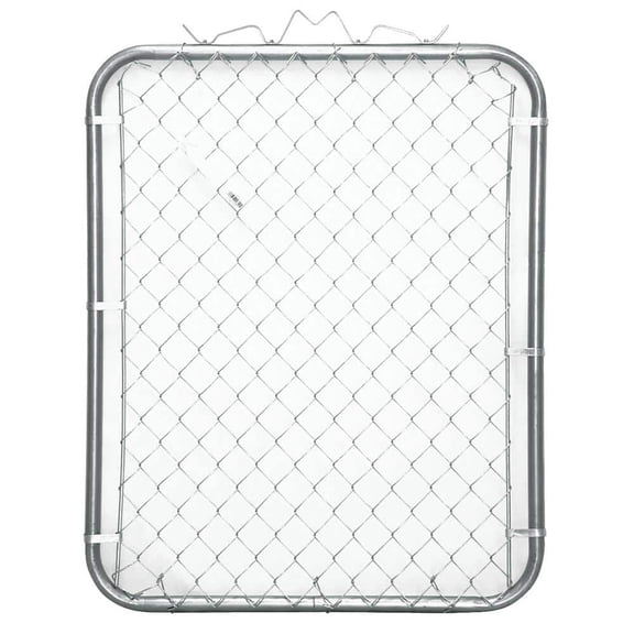 Chain Link Fence 3-1/2 ft. W x 4 ft. H Galvanized Steel Walk Fence Gate