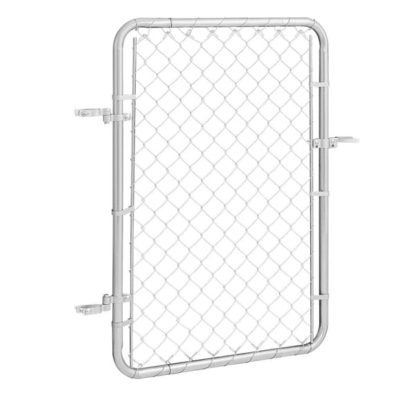 Chain Link Fence Gate, 32 x 46 in, Adjustable Chain Link Fence Panel, Fit 2-6 ft (W) x 4 ft (H) Garden Fence Gate Opening, Rust-Resistant Galvanized Fencing Gate for Farm Posts Not Included