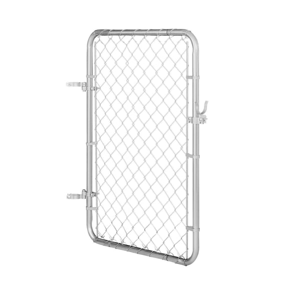 Chain Link Fence Gate 32x46 inch - Adjustable Garden Gate, 2-6ft Opening, Galvanized Steel Fence Gate for Yard, Farm, & Driveway - Posts Not Included