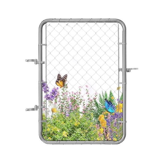 Chain Link Fence Gate 32x46 inch, Adjustable Garden Gate - Fits 2-4 ft Opening, 4ft H, Galvanized Steel Fencing Gate for Yard, Farm - Posts Not Included