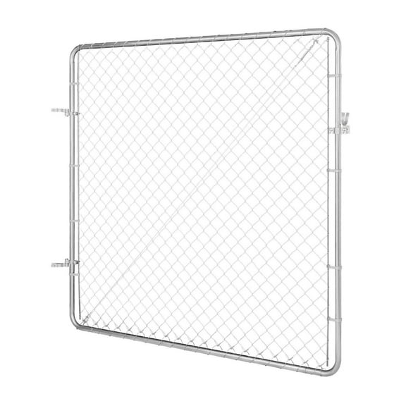 Chain Link Fence Gate 3x4 ft - Adjustable Garden Gate - Galvanized Steel - Yard Gate with Latch & Hinges - Fits 24-72 Inch Openings