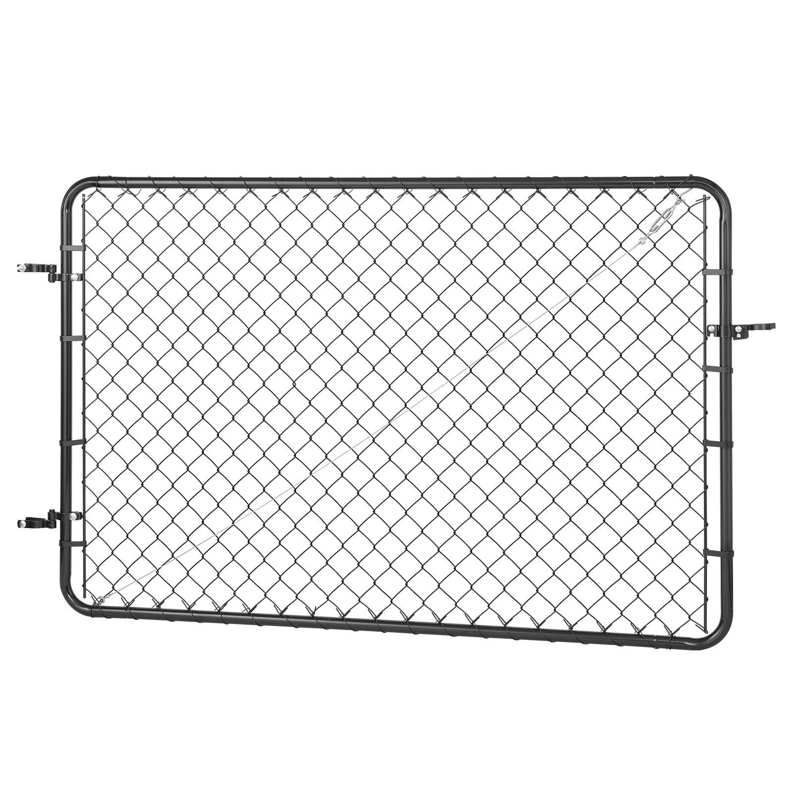 Adjustable Chain Link Fence Gate 2.2-6 ft Wide, 6 ft Tall - Rust-Resistant Garden Gate (No Posts Included)