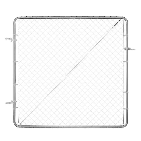 Chain Link Fence Gate 70 x 72 in, Adjustable Garden Gate, 3ft x 4ft Opening, Galvanized Steel Fencing Gate, Rustproof Farm Gate - Posts Not Included