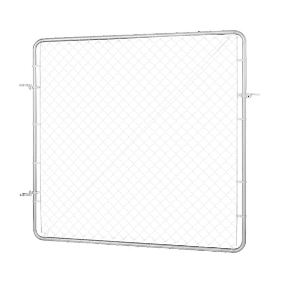 Chain Link Fence Gate 70 x 72 inch, Adjustable Garden Gate, 3ft x 4ft Opening, Galvanized Steel Fencing Gate for Yard, Farm, Rust Resistant - Posts Not Included