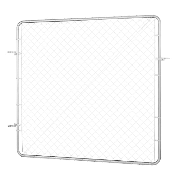 Chain Link Fence Gate, 70x72 in Adjustable Panel, Fits 3x4 ft Garden Opening, Rust Resistant Galvanized, No Posts