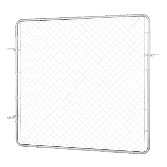 Chain Link Fence Gate 70x72 inch, Adjustable Galvanized Steel Garden Gate, 3ft x 4ft Opening, Rustproof Fencing Gate for Yard, Farm - Posts Not Included