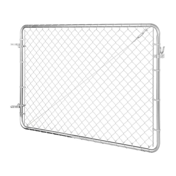 Chain Link Fence Gate 72 Inch, Adjustable Garden Gate Panel, 2.2-6ft Width, 6ft Height, Galvanized Steel Farm Gate, Heavy Duty Fencing Gate - Posts Not Included