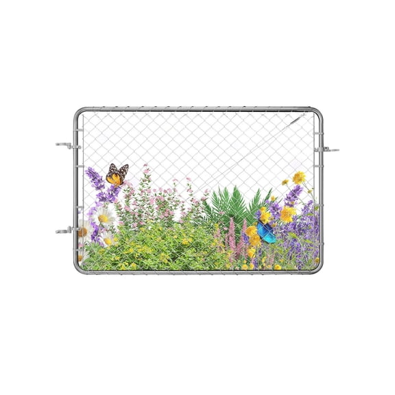Chain Link Fence Gate 72x48 inch, Adjustable Garden Gate - 2.2-6ft Opening, 6ft High, Galvanized Steel Fencing Gate for Yard, Farm, Security - Posts Not Included