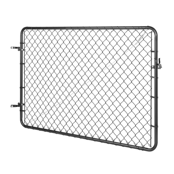 Chain Link Fence Gate 72x48 inch, Adjustable Garden Gate, 2.2-6ft Opening, 6ft High, Plastic Coated Steel Farm Gate - Posts Not Included