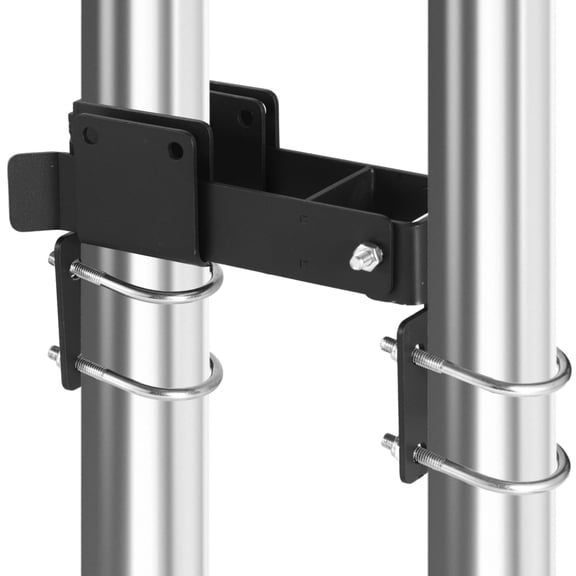 Chain Link Fence Latch for 1-3/8 in Gate Frame, Sturdy Padlockable Gate Latch, Adjustable Spacing, Residential Strong Arm Double Gate Latch for Metal GateBlack