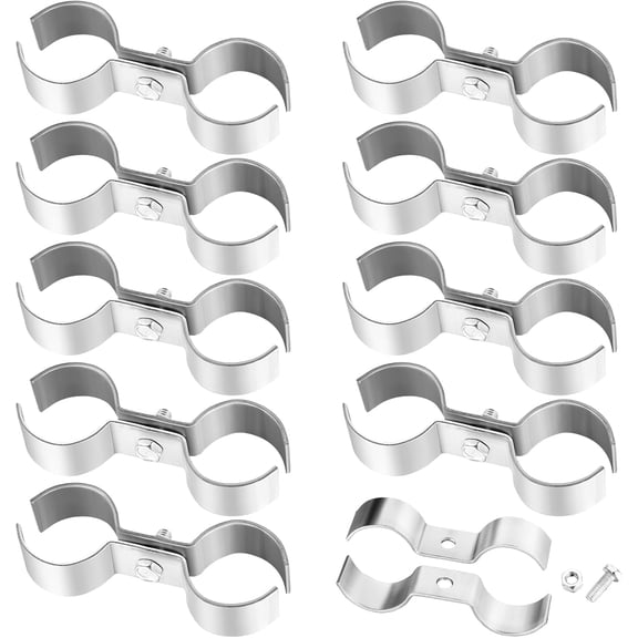 Chain Link Fence Panel Clamps 1 3/8 inch Saddle Clamps for Dog Kennel Round Pipe Frame Galvanized 10 Pack