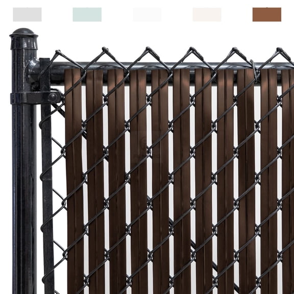 Chain Link Fence Privacy Blade Slates with Bottom Lock 5x10 Ft Brown for Gardening, Privacy, Outdoor Wall, Balcony, Patio, Yard, Safety Fence Screen Cover for Dog, Cat, Pet Hedge Slats