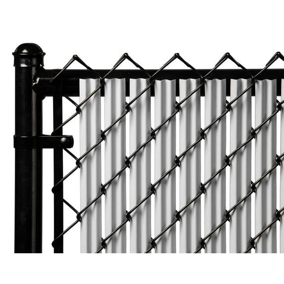 Chain Link Gray Single Wall Ridged™Privacy Slat For 3ft High Fence Bottom Lock