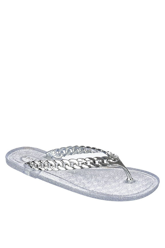 Chain Link PVC Women's Flip Flop Flat Thong Sandal