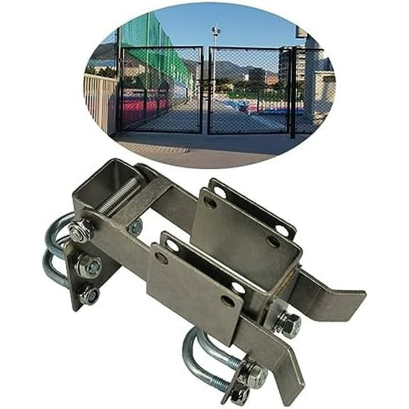 Chain Link Residential Strong Arm Double Gate Latch,Use This Double Gate Latch Where 2 Gates Swing Together.The Minimum Distance Between Doors 2 ",Chain Latch for 1-3/9" Gate Frames Pipe Sizes.