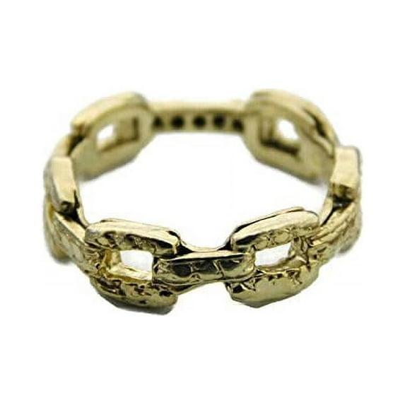 Chain Link Ring 14k Solid Yellow Gold!!