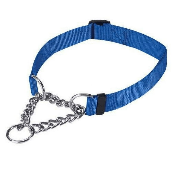 Chain Martingale Dog Collar Choke Style Safety Control Training Pick Color & Size (Blue 13" - 18")