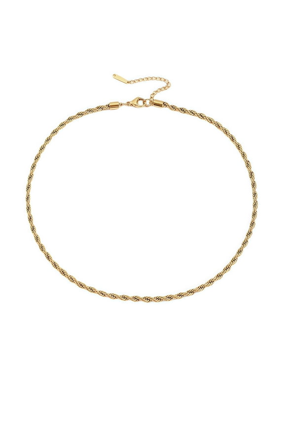 Chain Necklace, 10K Real Yellow Gold Solid 2mm, 20Inches, Rope