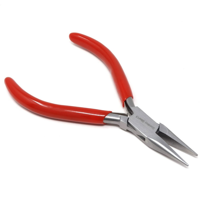 Chain Nose Jaw Pliers 5 W / V-Spring Smooth Jewelry Making Repair Tool with  Vinyl Grip 