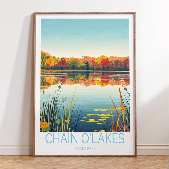 Chain O Lakes State Park Nature Print, Unframed Paper Print Size 8x12