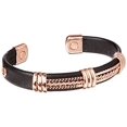 thumbnail image 1 of Chain Pattern Copper Leatherette Magnetic Healing Bracelet - Motorcycle Bracelet for Men and Women - Adjustable Sizing, 1 of 2