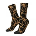 Chain Print And Pearls Stockings Gold Link Printed Gothic Socks Winter ...