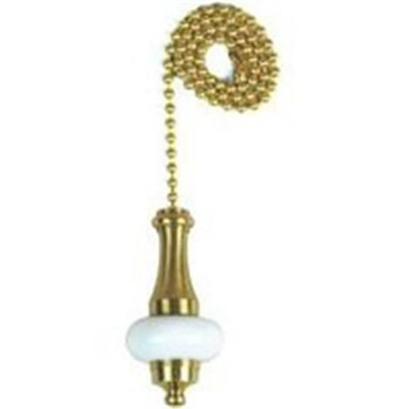 Chain Pull W/Brs/Wht Cer 12In 60322