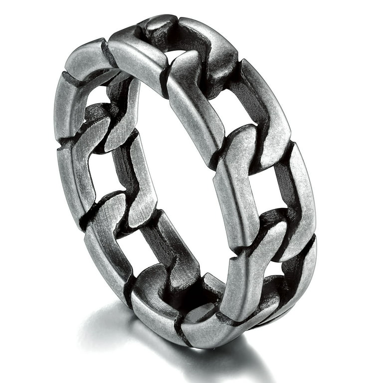 Chain Ring Men Size 11 Stainless Steel Rings Men Chain Link Ring Chunky  Rings 