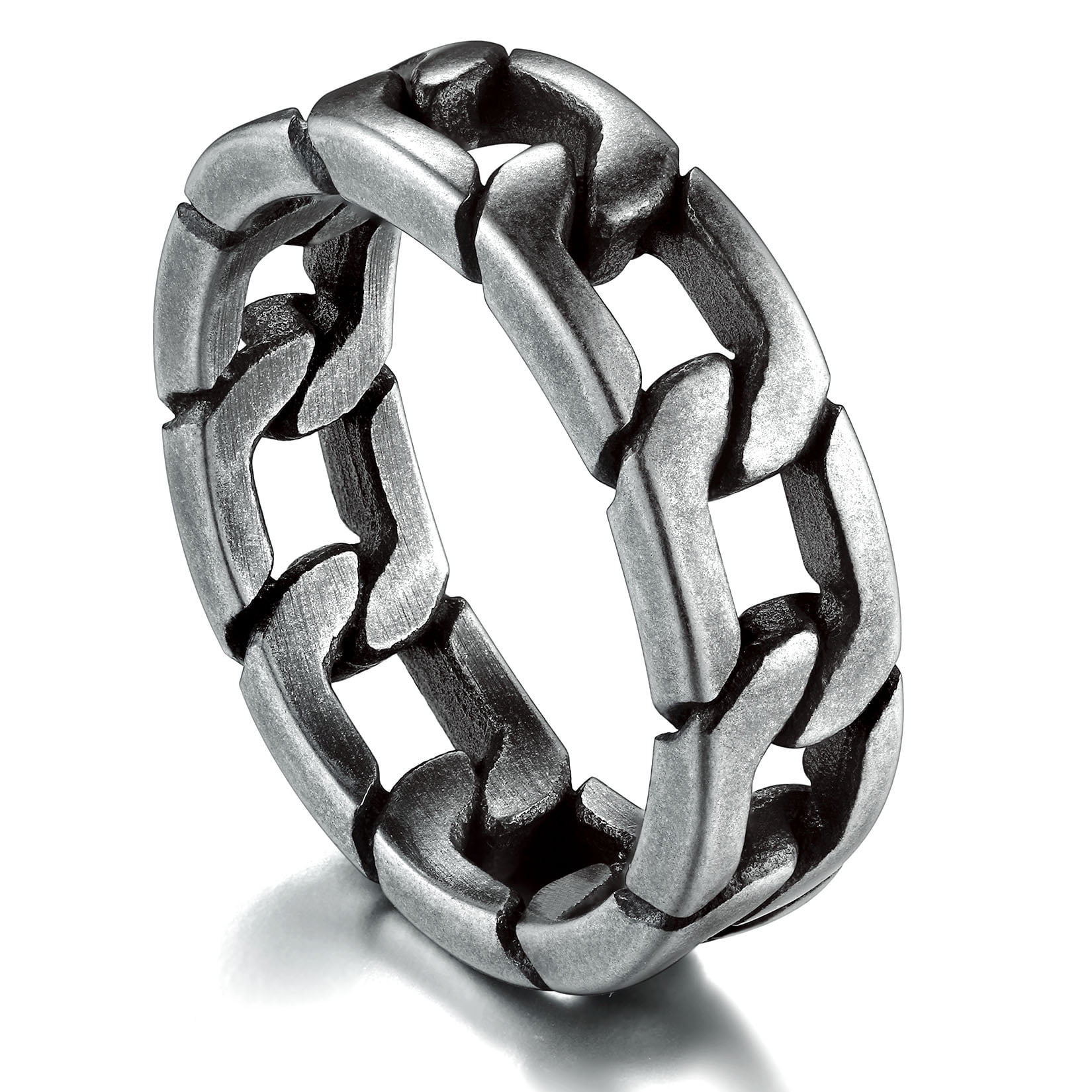 Punk Link Chain Shape Ring For Men Black/Gold/Silver Color Stainless Steel  Fraternal Rings Male Alliance | Wish