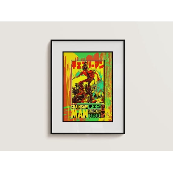 Chain Saw Man Theme Dark Hero Illustration Neon Combat Design Aesthetic ...