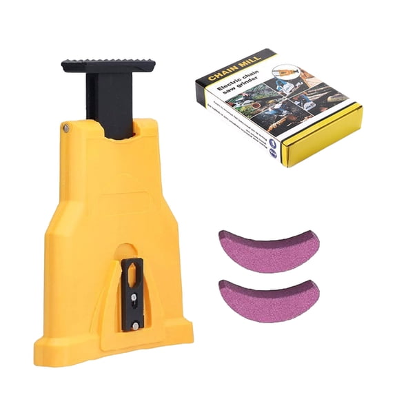 Portable Teeth Chain Saw Sharpener, Proprietary Bar-Mount Chain Saw Fast Sharpening Tool, Fit for 14/16/18/20 Inches Two Holes Chain Saw Bar