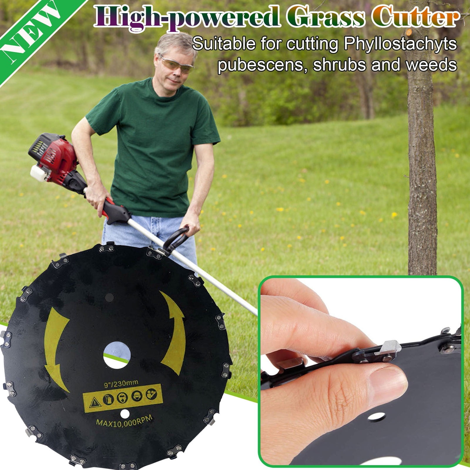 Chain Saw ToothBrush Cutter Grass Heavy Duty For Gas/ElectricTrimmer