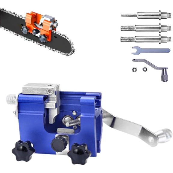 Chain Sharpener, Chain Saw Sharpener Tool, Chainsaw Sharpener Jig Kit Universal Chain Saw Blade Sharpening Tool with 5 Sharpening Rods