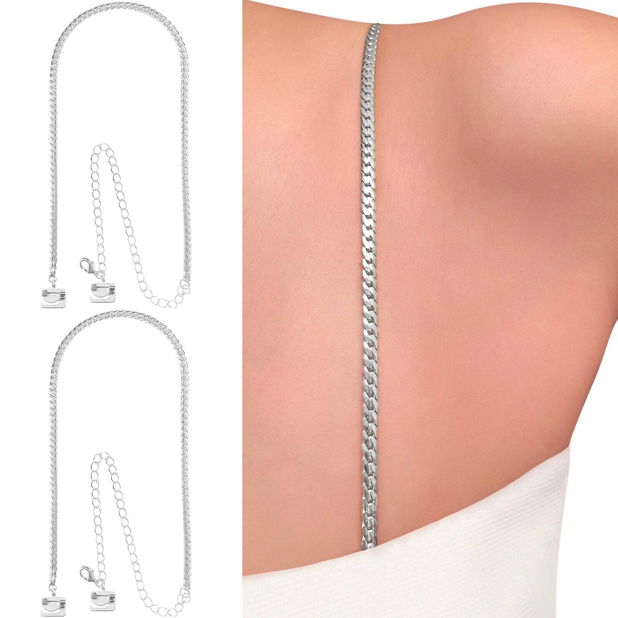 Chain (Silver) Bra Dress Straps | by PIN STRAPS - Walmart.com