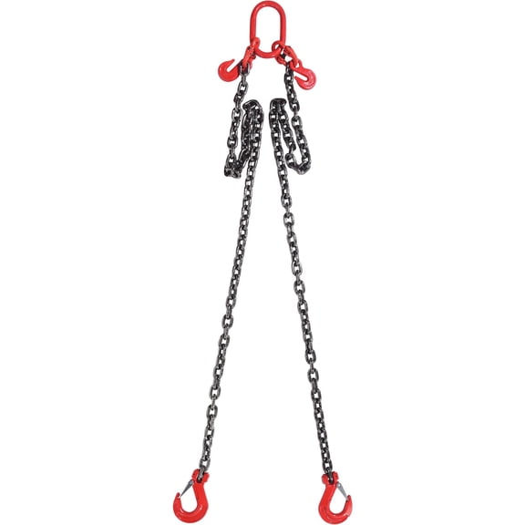 3/8 in x 6 ft G80 Chain Sling with Hooks, 2-Leg Engine Lift Chain, 11000 lb 5 Ton Capacity Lifting Chains with Grab Hooks and Adjusters for Engine Hoist, Trucks, Farm Tools and Steel Beams