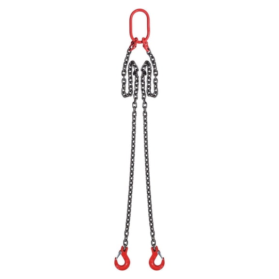 Chain Sling 5/16 inch x 5 ft - 6600 lbs Capacity G80 Lifting Chains with Hooks, Engine Hoist Slings, 2 Leg Chain for Engine Lift