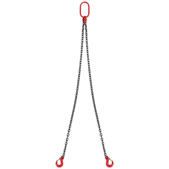 Chain Sling 5/16 inch x 5 ft - 6600 lbs Capacity Lifting Chains with Hooks, G80 Engine Chain Hoist, 2 Leg Grab Hooks for Engine Lift