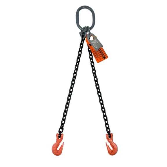 - Chain Sling - 9/32" x 5' Double Leg with Grab Hook - Grade 100$$Tools & Hardware Other